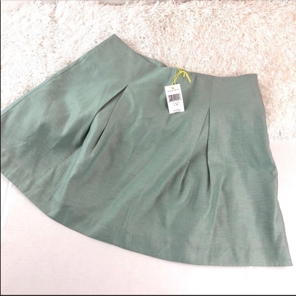 BCBG Sage Green Pleated Mini Skirt 10 - Picture 3 of 8